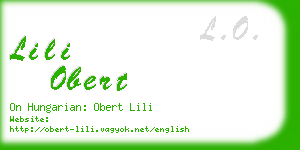 lili obert business card